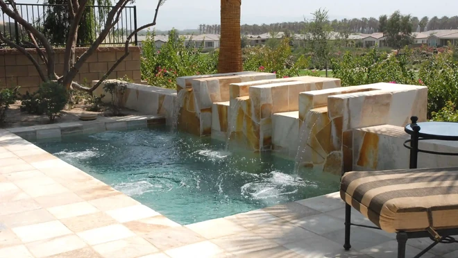 Pool and outdoor living 3D design rendering