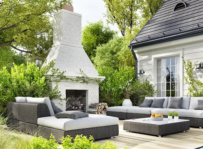 Outdoor Fire Pit installation from Teserra Outdoors