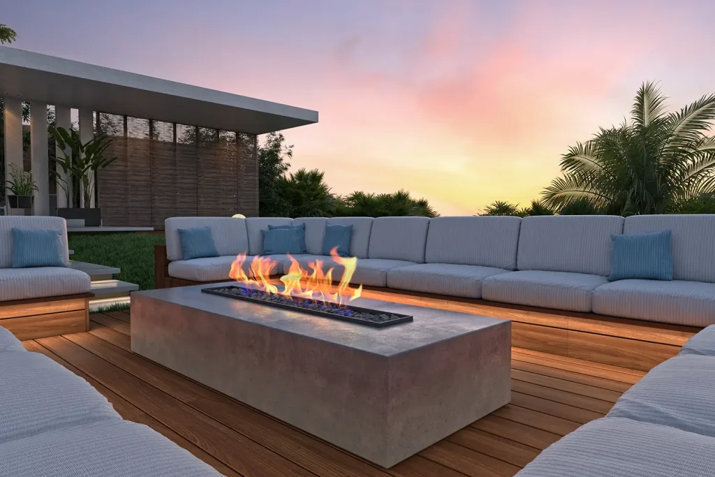 Outdoor Fire Pit installation from Teserra Outdoors
