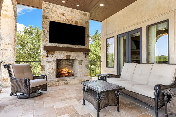 Outdoor Fire Pit installation from Teserra Outdoors
