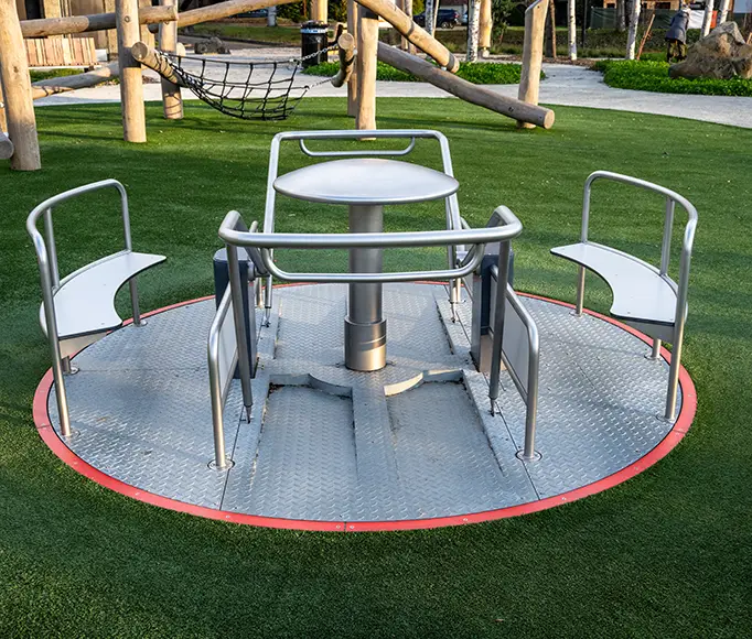 Artificial grass playground installed by Teserra Outdoors